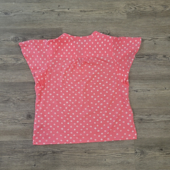 GAP Women's Pink Ruffle Sleeve Blouse Size Large Tall - Picture 8 of 10